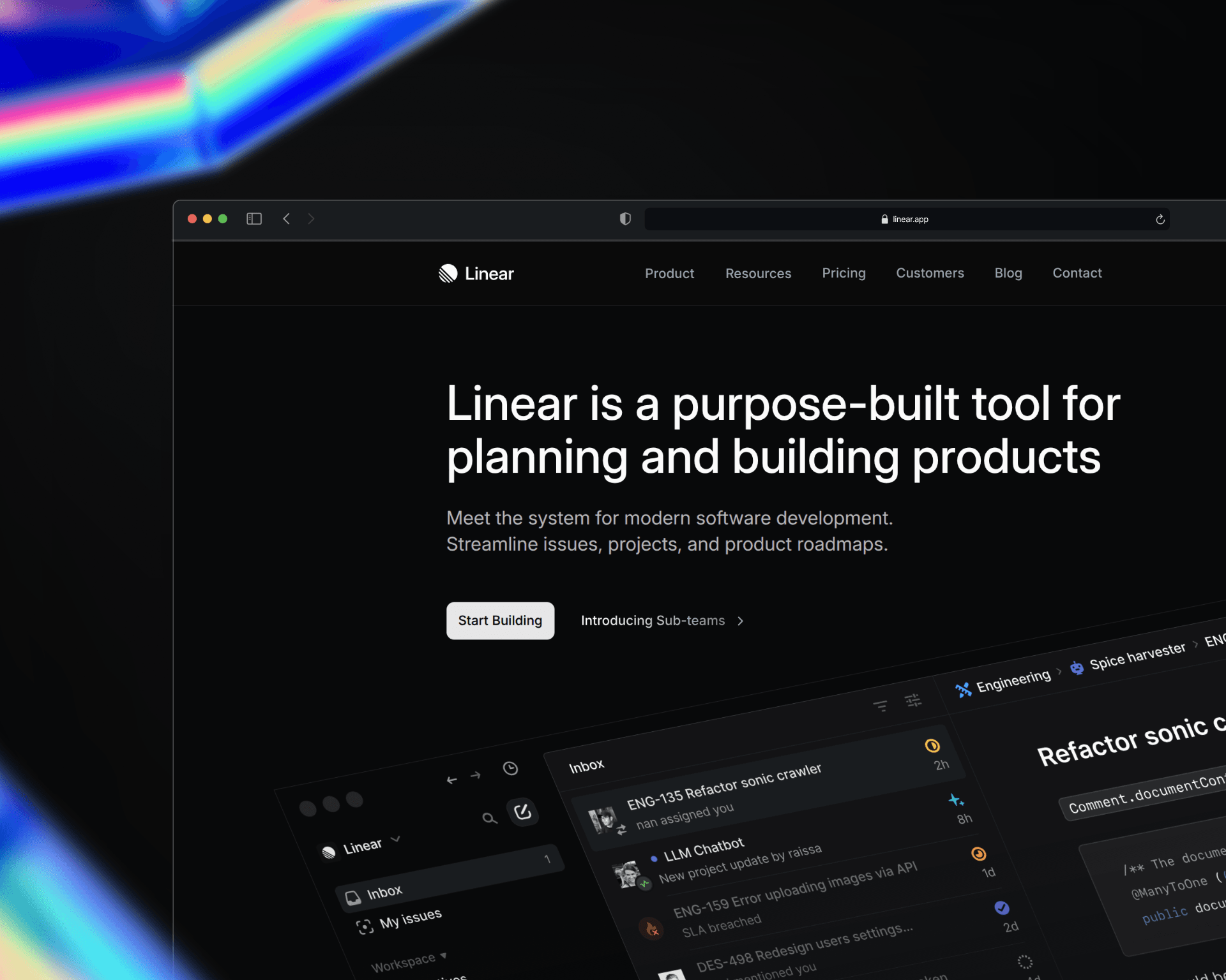 Linear App Homepage